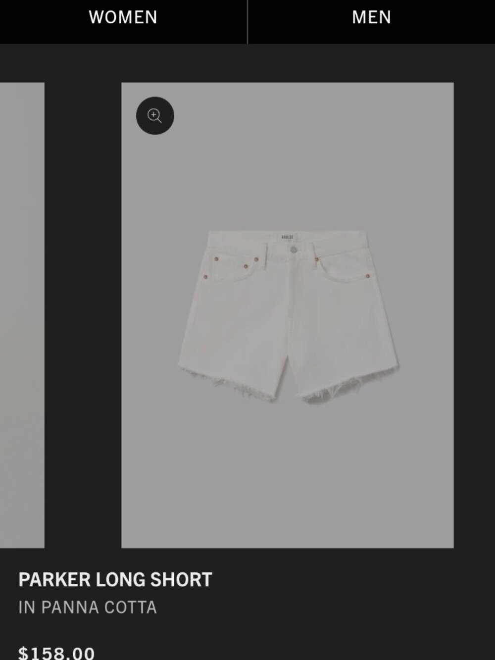 AGOLDE Parker Long Shorts – Panna Cotta White Denim – Raw Hem – Button Fly – 25 - Picture 5 of 8